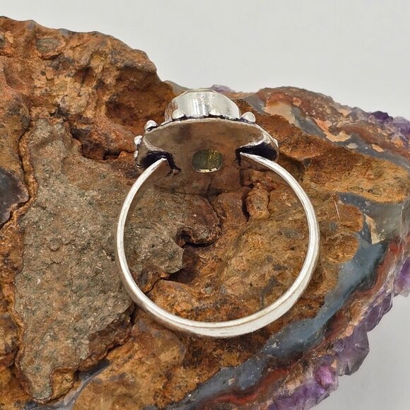 925 Sterling Silver Plt Round Citrine Ring Size 10 Bezel Setting Fine Jewelry - Picture 4 of 6